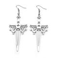 Cross Jesus Silver Earrings Goth Sword Star Hoop