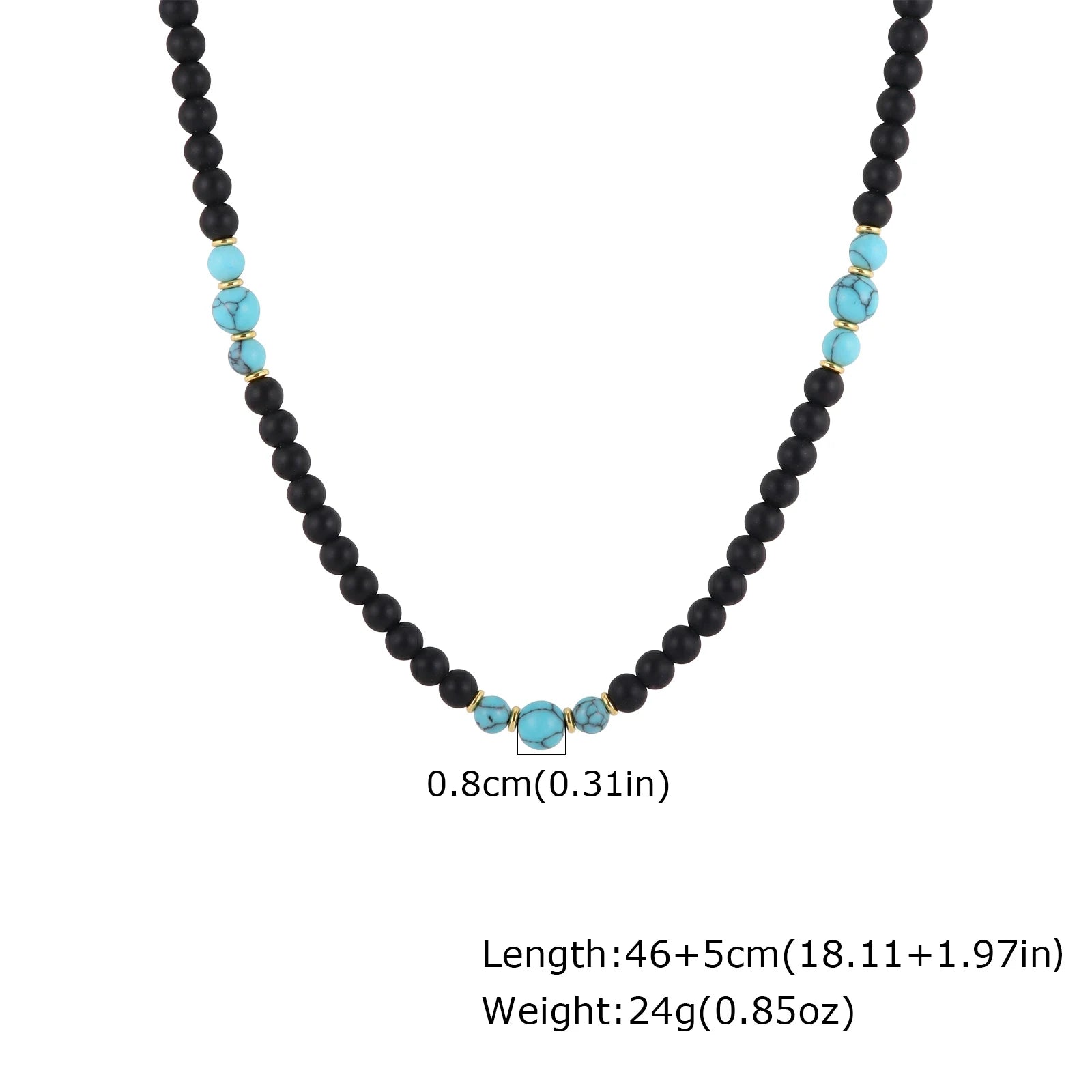 Turquoise Beaded Stone Collar Necklace