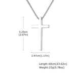 Vnox 60cm Box Chain Cross Pendant Necklaces for Men, Simple Plain Black Silver Gold Color Stainless Steel Thick Cross Collars