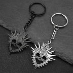 Heart Key Steel Pendant Flaming Sacred Thorns