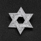 Iced Out Hexagram Pendant Stainless Steel