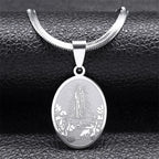 Virgin Mary Prayer Medal Necklace — Stainless Steel