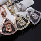 Iced Out Jesus Head Pendant Necklace CZ