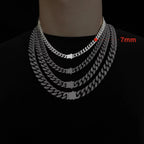 ULJ Hip-Hop Jewelry Men and Women Stainless Steel Miami Cuban Link Street Rapper Necklace Waterproof Chain