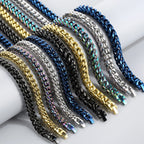 Hip-Hop Men's Necklaces Rainbow Gold Color 8/10MM Wide Stainless Steel Link Neck Chains for Men Birthday Jewelry Gift