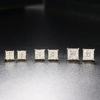 Gold Iced Out Square Zirconia Earrings Statement