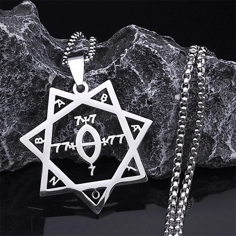 Silver Statement Pendant Necklace — Stainless Steel