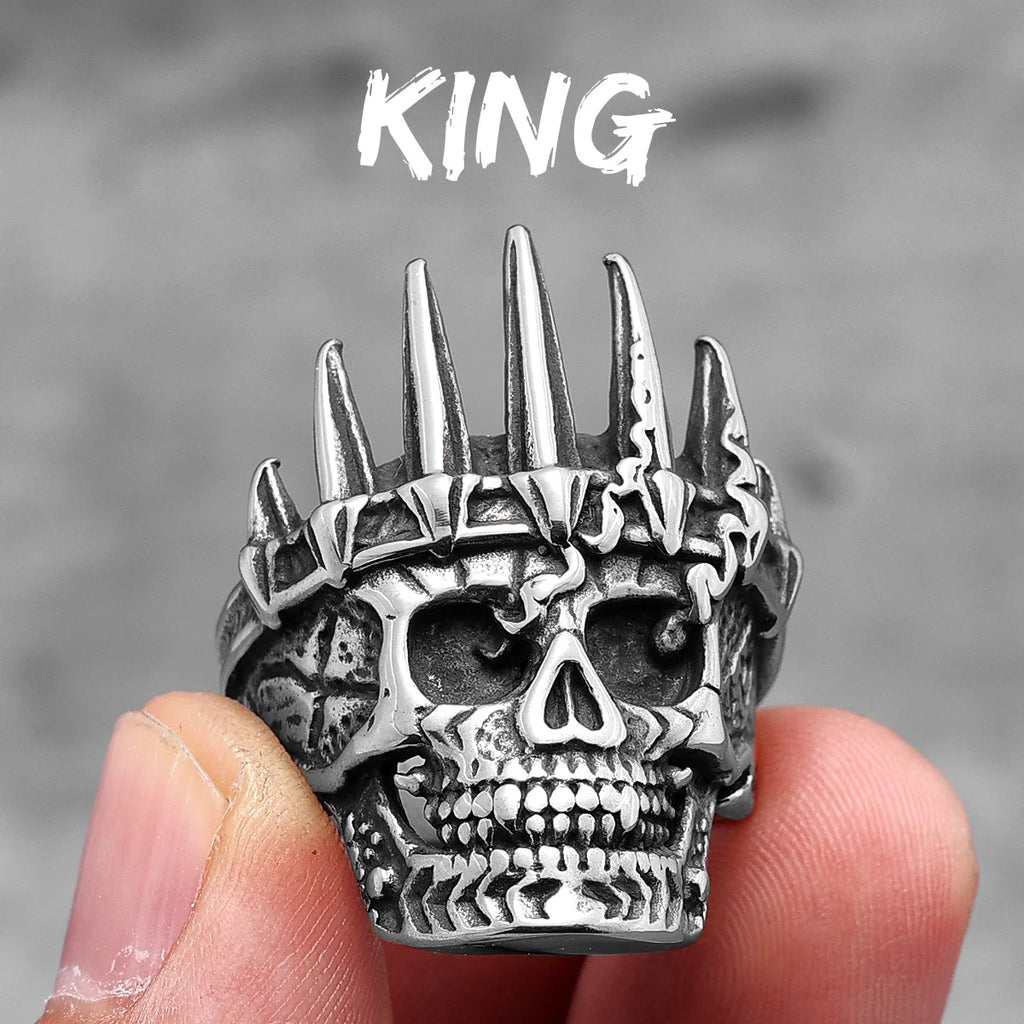 Various Skull Rings 316L Stainless Steel Men Skulls Ring Simple Skeleton Punk Rock Party for Rider Male Friend Jewelry Best Gift