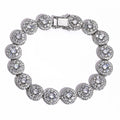 Gold Cuban Bracelet Iced Out Mixed Inlay