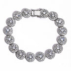 Gold Cuban Bracelet Iced Out Mixed Inlay