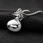 Iced Out Money Bag Pendant — 925 Silver