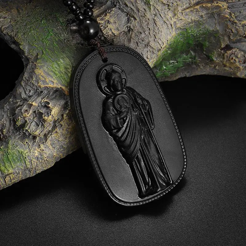 Exquisite Buddhist Imitation Jade Pendant Necklace For Men Women Religious Personality Amulet Buddha Necklace Accessories Gift