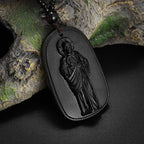 Exquisite Buddhist Imitation Jade Pendant Necklace For Men Women Religious Personality Amulet Buddha Necklace Accessories Gift