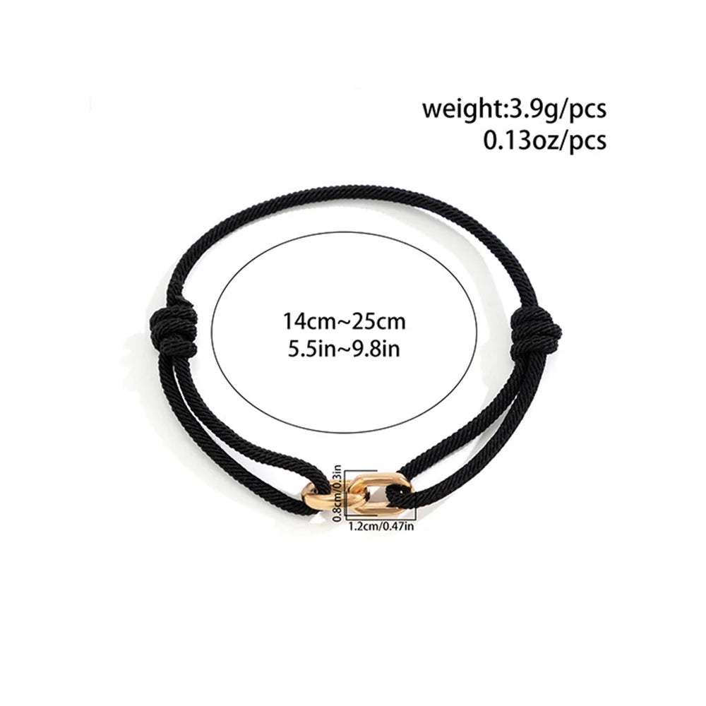 Fashion Simple Weaven Milan Rope Adjustable Bracelet Men Women Charm Steel Buckle Survival Wristband Couple Jewelry