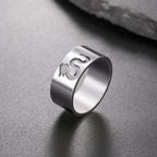 Skyrim Hollow Dragon Ring for Men Women Stainless Steel Wide Finger Rings Animal Jewelry Anniversary Birthday Gift