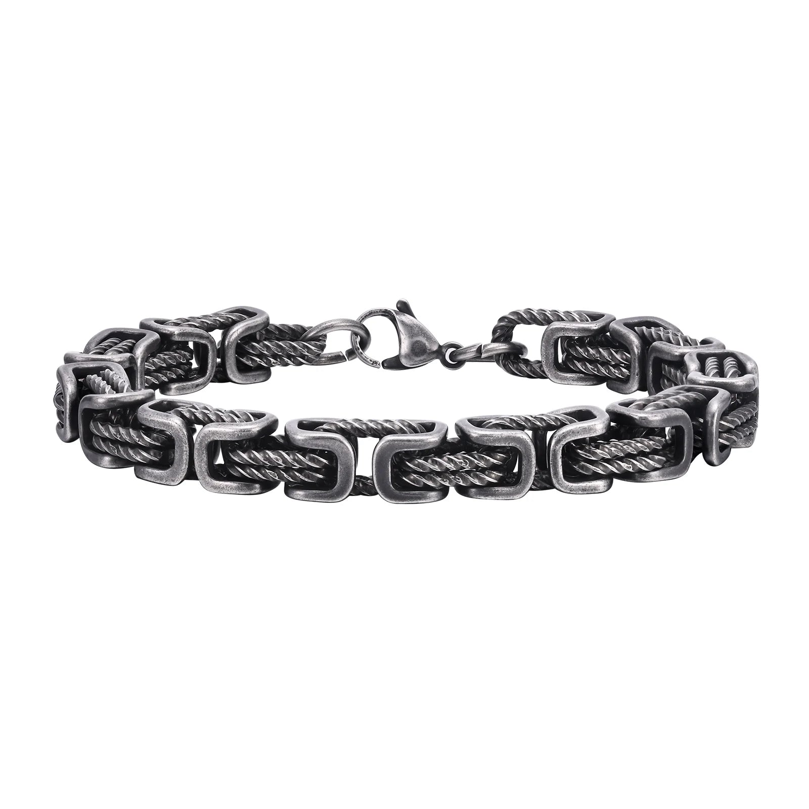 Byzantine Chunky Braided Bracelet 8mm — Stainless Steel