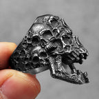 Multi Skull Ring Black — Stainless Steel
