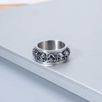 Gothic Western Skull Ring Vintage Rotatable — Stainless Steel