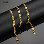 Stainless Steel Chain Necklace Long Hip Hop for Women Men on The Neck Fashion Jewelry Gift Accessories Silver Color Choker