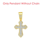 Cross Pendant Rope Chain Necklace Iced Out