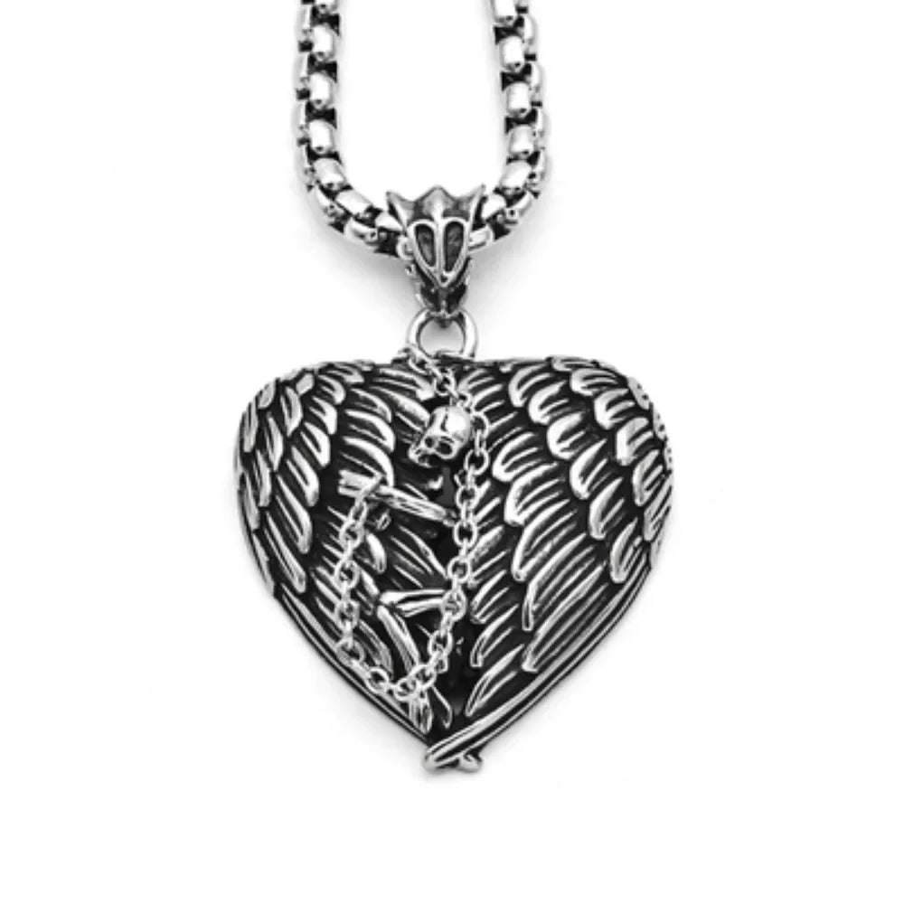 Angel Feather Wings Pendant Necklace for Men — Simple Chain