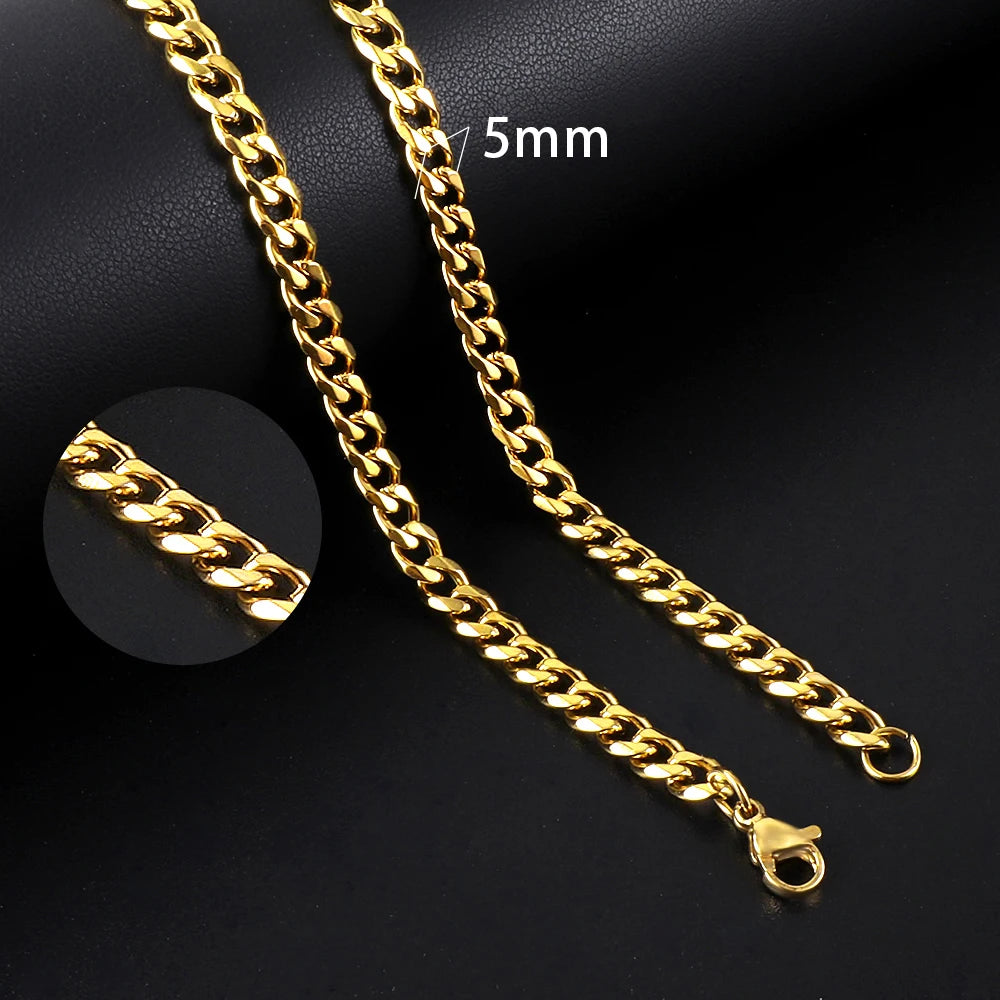 Vintage Cuban Chain Necklace — Gold