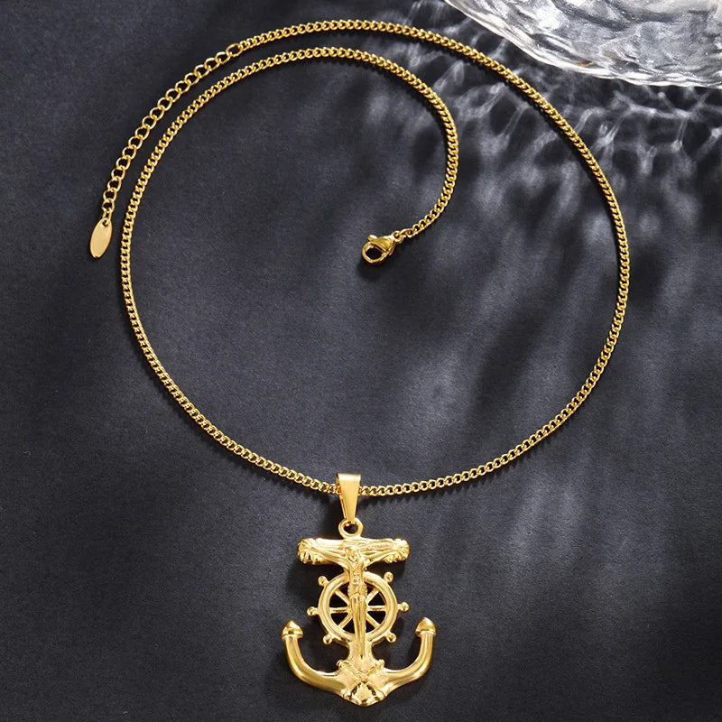 Anchor Gold Pendant Necklace