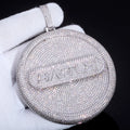 Iced Out Letter Pendant Necklace Round 8CM
