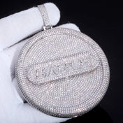 Iced Out Letter Pendant Necklace Round 8CM