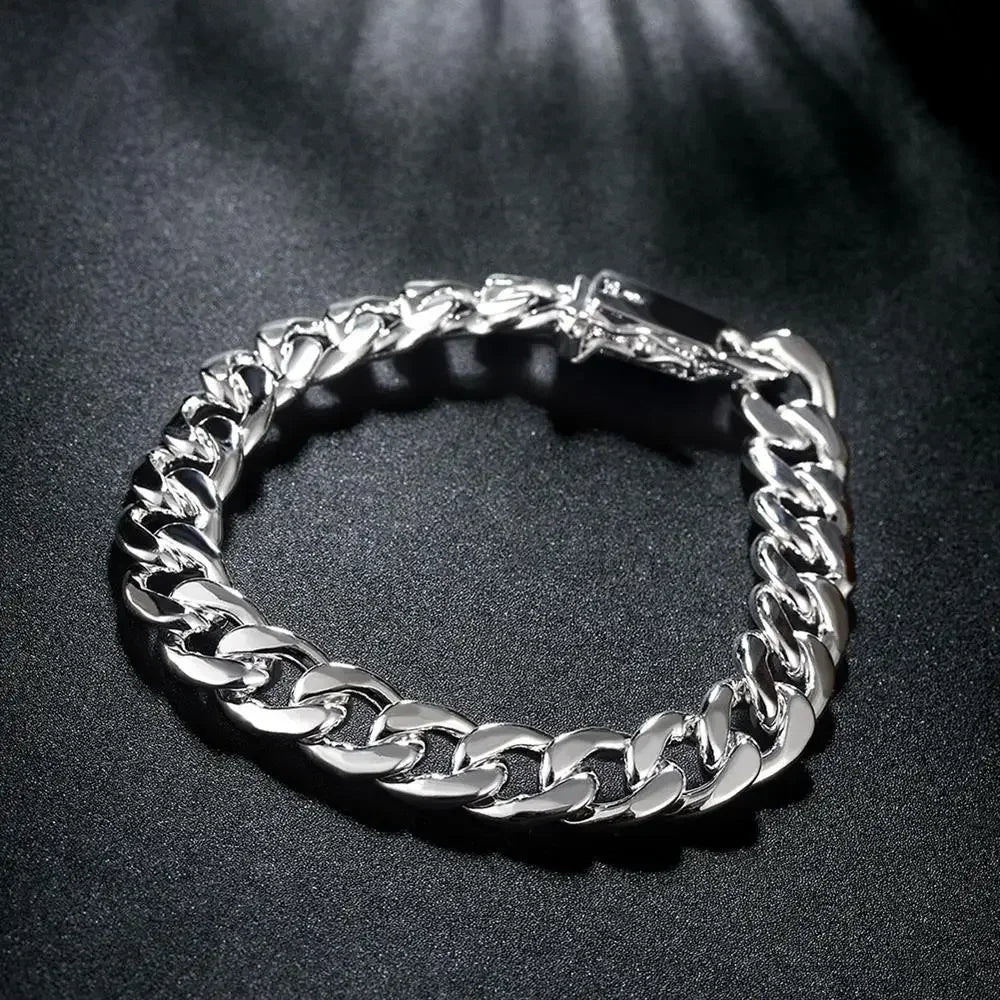 Heavy 10mm Chain Link Bracelet Necklace Set 24 Inch