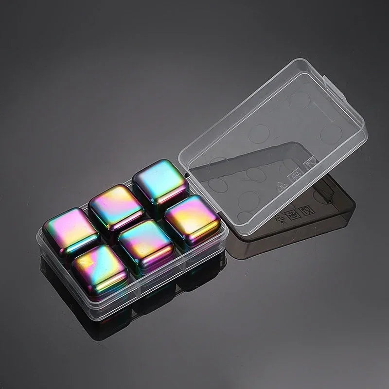 Reusable Whiskey Stones Stainless Steel Ice Cubes Quick-Freeze Wine Cooler Food Grade Metal Pellets Beer Cooler Bar