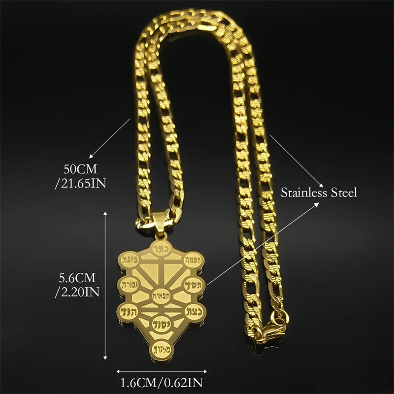 Kabbalah Tree of Life Pendant — Stainless