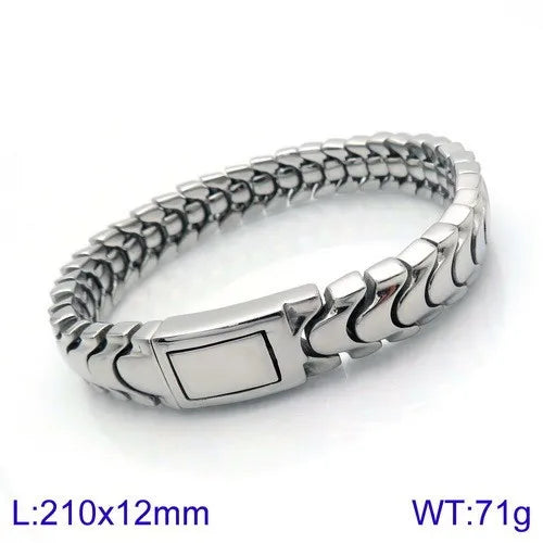 Brushed Man Bracelet for Men 12MM Matte Solid Stainless Steel Men's On Hand Bands Bracelets Male Jewelry Iron Mannen