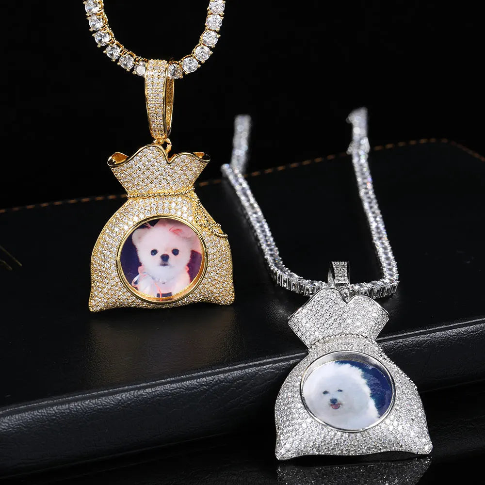 Iced Out Photo Pendant Necklace