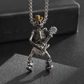 Guitar Skeleton Pendant Necklace — Statement