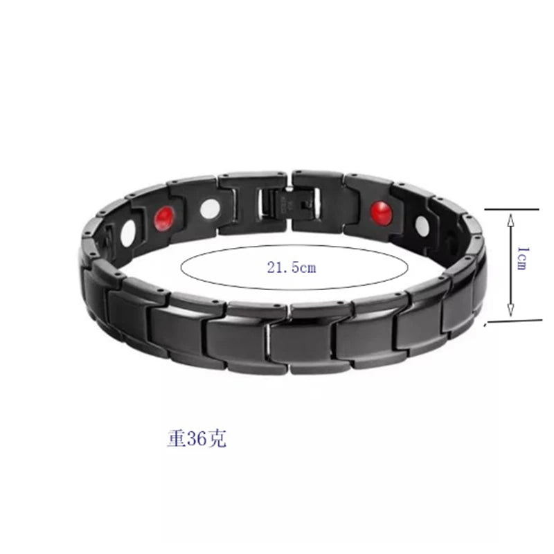 Men's Casual Magnetic Black Bracelet — Zinc Alloy