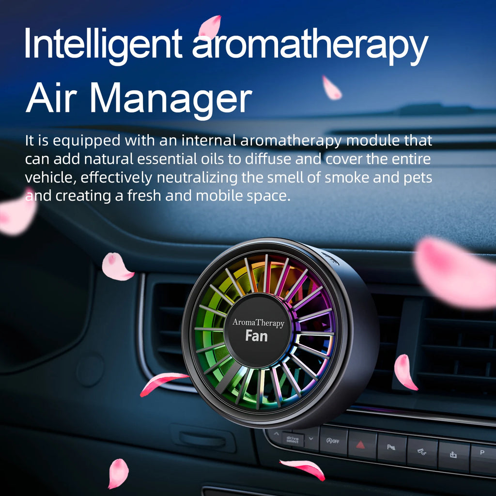 Car aromatherapy fan high wind clip fan can add essential oil USB small fan car accessories gift