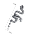 Gothic Snake Adjustable Ring — Silver-Tone Zinc Alloy