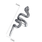 Gothic Snake Adjustable Ring — Silver-Tone Zinc Alloy