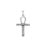 Cross Anubis Steel Pendant Vintage Egyptian Eye