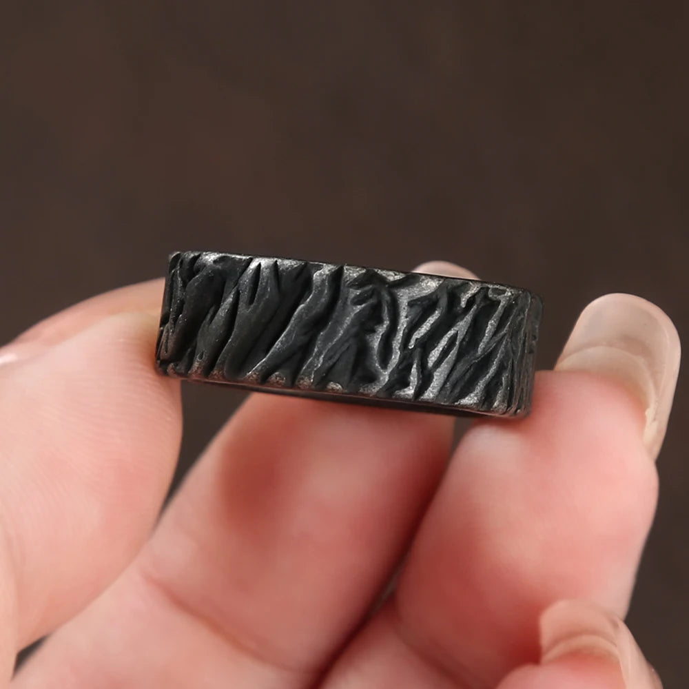 Valknut Black Ring Vintage Viking Triangle Nordic
