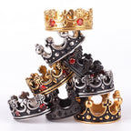 Royal Crown Ring with Red Rhinestones — Stainless Steel