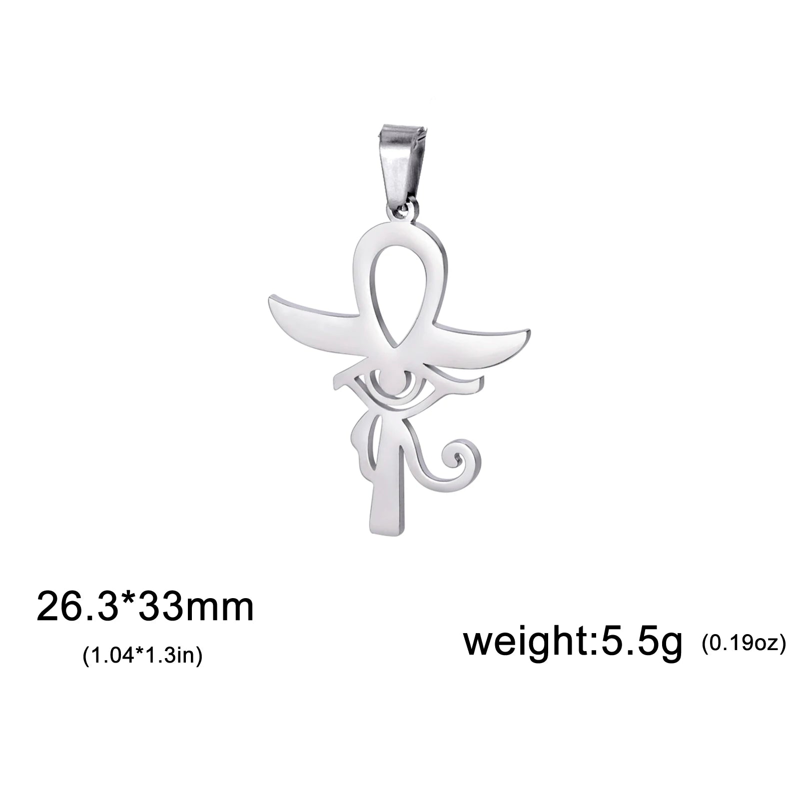 LIKGREAT Egyptian Ankh Cross Egypt Eye Pendant for Necklace Earrings Stainless Steel Eye of Horus Charms for Jewelry