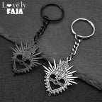 Heart Key Steel Pendant Flaming Sacred Thorns