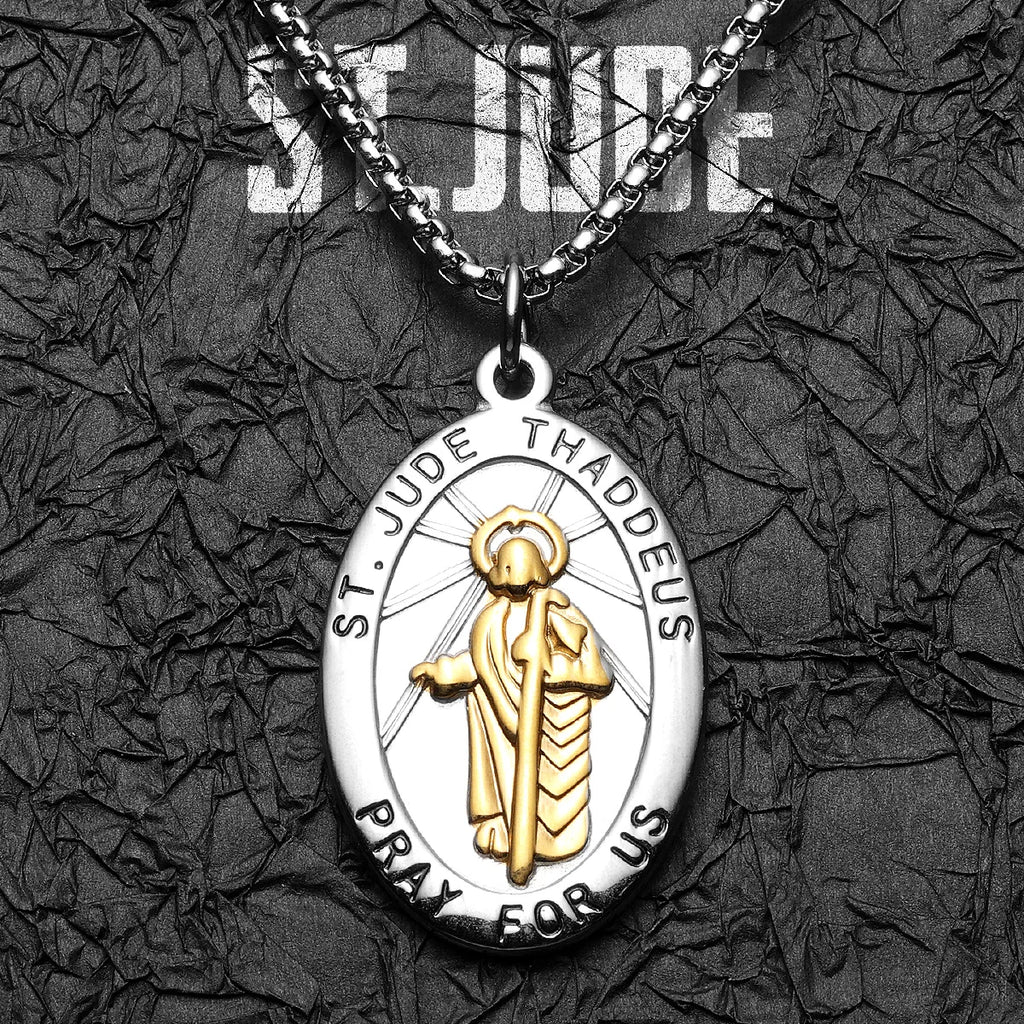 St. Jude Pendant Necklace Stainless Steel
