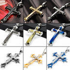 Iced Out Cross Black Pendant Zircon Punk