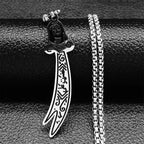 Islam Broadsword Stainless Steel Chain Necklaces Gold Color Long Necklace Pendant Men Jewelry colier homme N437S05
