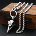 Crow Skull Viking Pendant — Stainless Steel