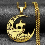 Western Cowboy Horse Cow Ranch Pendant Necklace — Stainless Steel