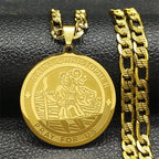 Jesus Saint Christopher Pendant Necklace — Stainless Steel